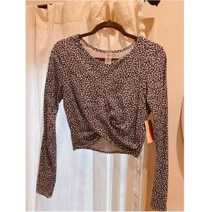 NWT Altr’d State “ Revival” black and white cheeta print crop top